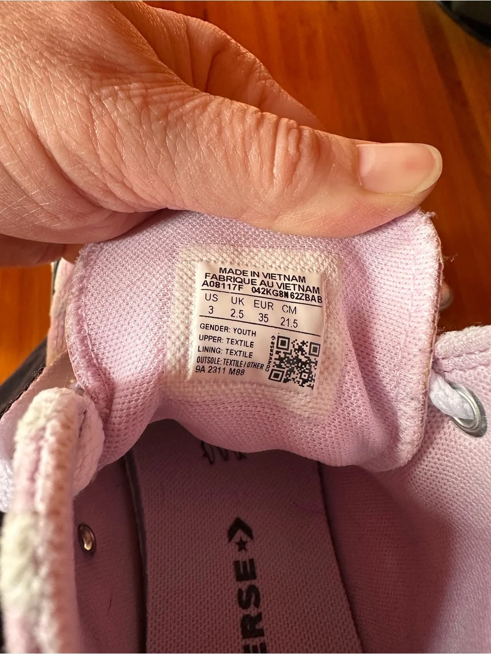 Converse Lavender Floral High-Top Kids Sneakers